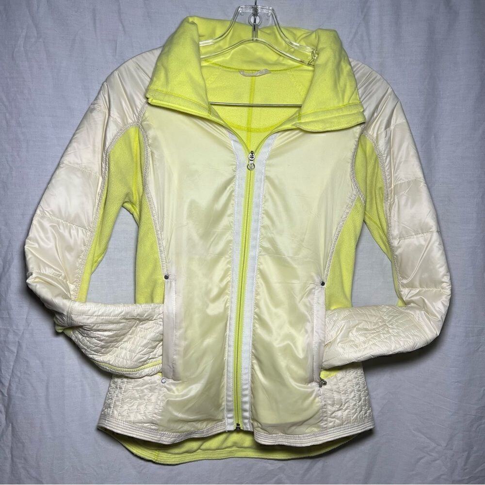 Lululemon Run Bundle Up Jacket without Luxechange Hood Clarity Yellow 6